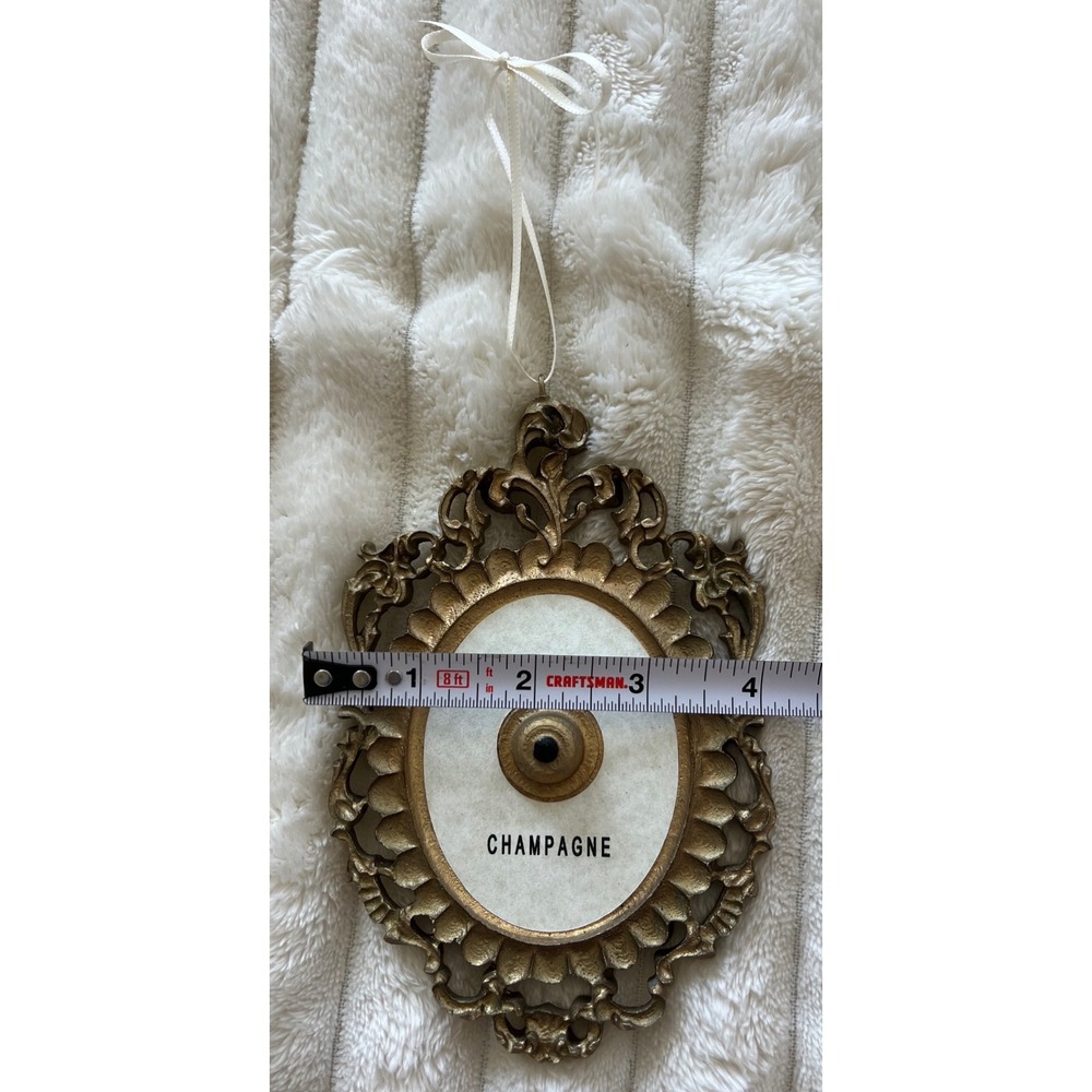 Press For Champagne Ornament Gold Ornate Baroque Style Decorative Wall Hanging - Picture 4 of 7